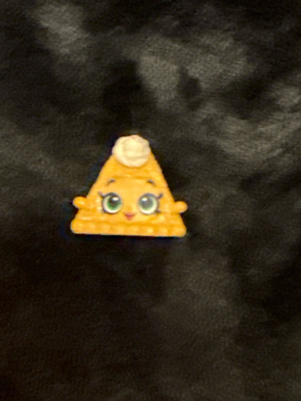 Shopkins Yellow Triangle Character Pin with Cream Topper